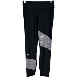 Under Armour HeatGear Compression Tights Black White Mesh Panels‎ Women's Small